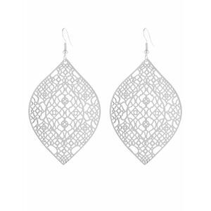 Silver Moroccan Marquise Filigree Laser Cut Earrings